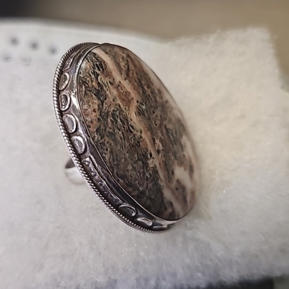 Statement  Silver Ring with Genuine Stone.purchased In Italy